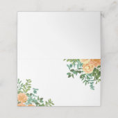Peach Wedding Classic Floral Rozen Plaatskaartje (Buitenkant ongevouwen)