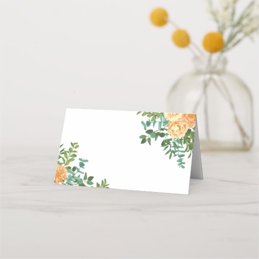 Peach Wedding Classic Floral Rozen Plaatskaartje (Voorkant)