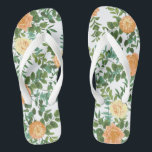 Peach Wedding Classic Floral Rozen Teenslippers<br><div class="desc">Een prachtig klassiek ontwerp voor een perzikbruiloft met pony's en rozen. Een prachtige zoektocht naar een elegante lente of een zomertuinhuwelijk.</div>