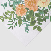 Peach Wedding Classic Floral Rozen Tissuepapier (Detail)