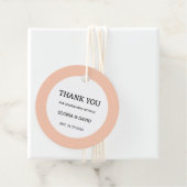 Peach Wedding Favor Labels (In situ)