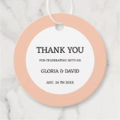 Peach Wedding Favor Labels (Voorkant)