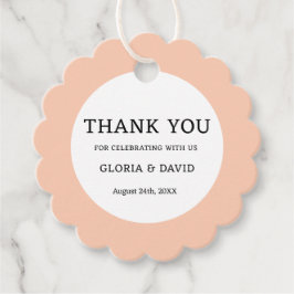 Peach Wedding Favor Labels