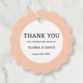 Peach Wedding Favor Labels (Voorkant)