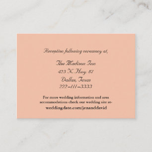 Peach Wedding-kaarten Informatiekaartje
