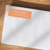 Peach Wedding Monogram Floral Script Etiket