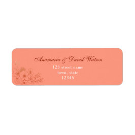 Peach Wedding Return-adres Etiket