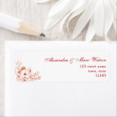 Peach Wedding Return-adres Etiket (Insitu)
