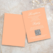 Peach Wedding Script RSVP Reception Informatiekaartje