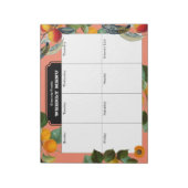 Peach Weekly Menu Meal Planner Notitieblok (Linkerzijde)