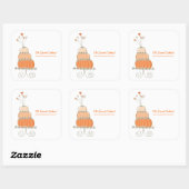 Peach Whimsical Chic Wedding Cake Sticker (Vel)