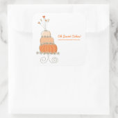Peach Whimsical Chic Wedding Cake Sticker (Tas)
