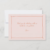 Peach Whimsical Doodle Hand-Drawn Vrijgezellenfees Bedankkaart (Achterkant)