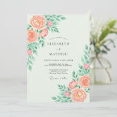 Peach Whimsical Spring Wedding Kaart (Staand voorkant)