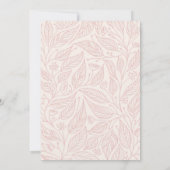 Peach Whimsy Hand getrokken gebladerte bruiloft Kaart (Achterkant)