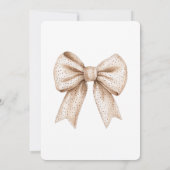 Peach White Bow Baby shower Kaart (Achterkant)