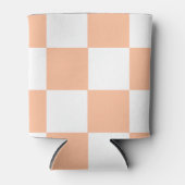 Peach White Checkerboard Retro Classic Cheques Blikjeskoeler (Voorkant)