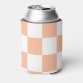 Peach White Checkerboard Retro Classic Cheques Blikjeskoeler (Blikje Achterkant)