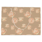  Peach White Ecru Chinoiserie Teapots Cups Groot Cadeauzakje (Achterkant)