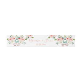Peach White Floral Wedding Uitnodigingen Wikkel