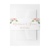 Peach White Floral Wedding Uitnodigingen Wikkel (Voorkant Voorbeeld)