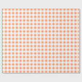 Peach White Gingham Pattern Cadeaupapier (Vlak)