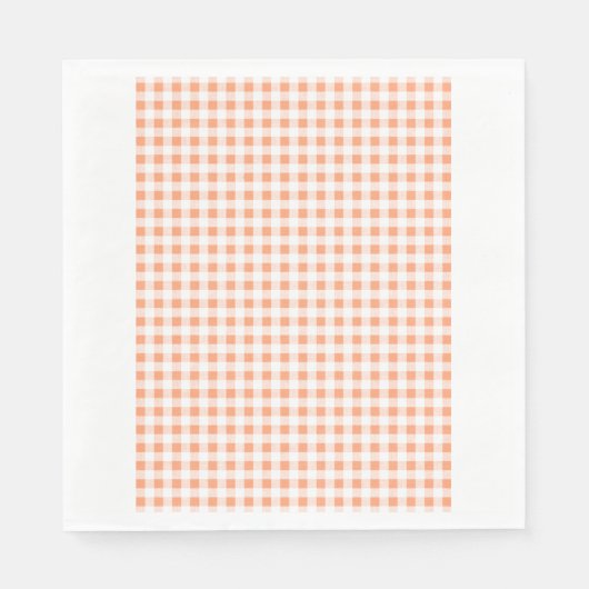Peach White Gingham Pattern Servet (Voorkant)