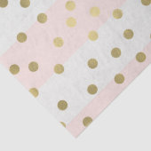 Peach White Gold Stripes Confetti Tissuepapier (Detail)