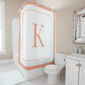  Peach &white Initial Monogram  Douchegordijn (In situ)