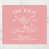 Peach White Martini Social Club vrijgezellenfeest Sparkling Wijnetiket (Enkel label)