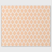 Peach White Moroccan Quatrefoil Pattern #4 Cadeaupapier (Vlak)