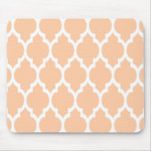 Peach White Moroccan Quatrefoil Pattern #4 Muismat (Voorkant)