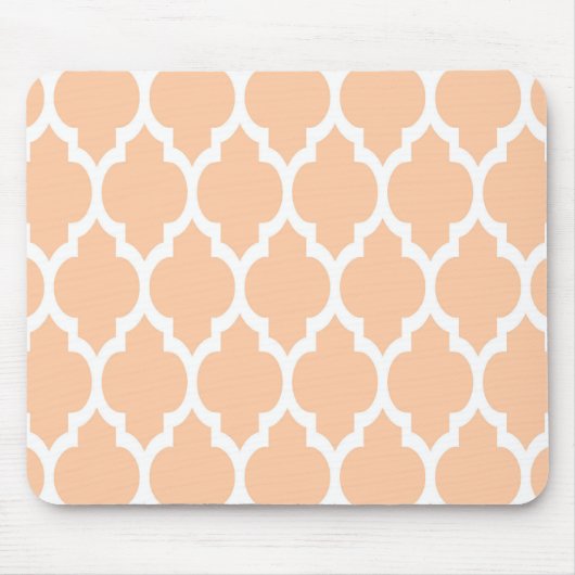 Peach White Moroccan Quatrefoil Pattern #4 Muismat (Voorkant)