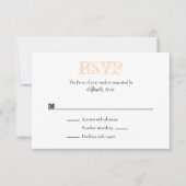 Peach White Plain Simple Weddenschap RSVP-kaarten RSVP Kaartje (Voorkant)