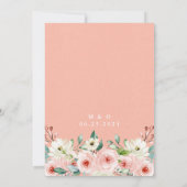 Peach White Waterverf Floral Weddenschap Kaart (Achterkant)