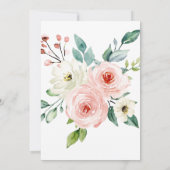 Peach White Waterverf Floral Wedding Kaart (Achterkant)
