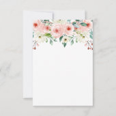 Peach White Waterverf Floral Wedding RSVP Kaartje (Achterkant)