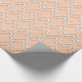 Peach White XL Moroccan Quatrefoil #7DS Cadeaupapier (Hoek)