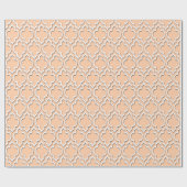 Peach White XL Moroccan Quatrefoil #7DS Cadeaupapier (Vlak)