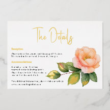 Peach wild roos Waterverf Details kaart