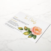 Peach wild roos Waterverf Details kaart (Gedraaid)