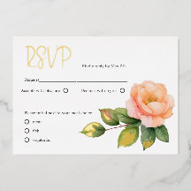 Peach wild roos Waterverf RSVP