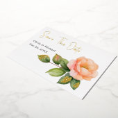 Peach wild roos Waterverf Save the Dates kaart (Gedraaid)