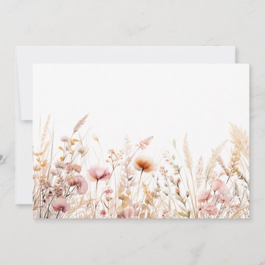 Peach wildflorals foto boogmeisje Bevestiging Bedankkaart (Achterkant)