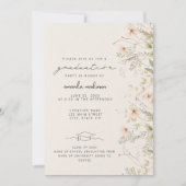 Peach Wildflower Afstuderen aankondiging (Voorkant)