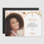 Peach wildflower foto bevestiging dank je wel kaar (Voorkant / Achterkant)