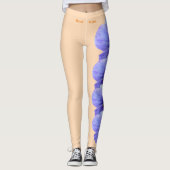 Peach Wisconsin State Flower Wood Violet Leggings (Voorkant)