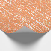 Peach Witte Inspirerend woorden Cadeaupapier (Hoek)