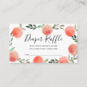 Peach Wreater Baby shower Diaper Raffle Ticket Informatiekaartje (Voorkant)