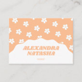 Peach Y2K Bloem Handgemaakte Kleding Visitekaartje (Voorkant)